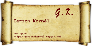 Gerzon Kornél névjegykártya